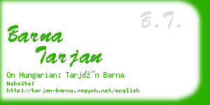 barna tarjan business card